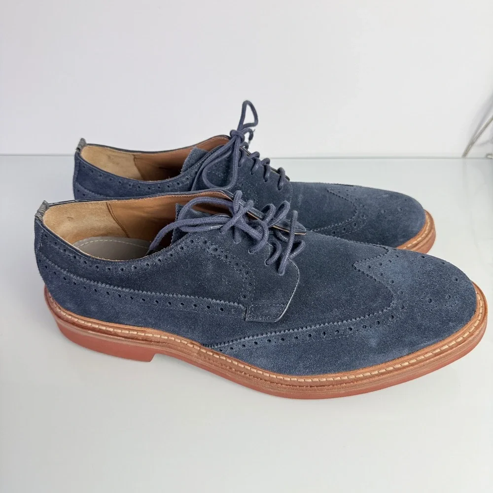 Cole Haan Todd Snyder Hammond Wingtip Mens 13 M Navy Blue Excellent Suede C14255